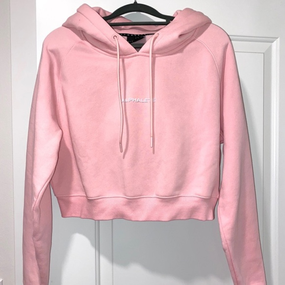 Alphalete baby pink crop hoodie